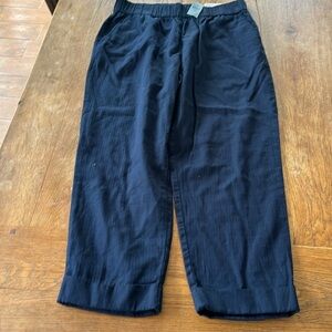 Loft Women's Straight Petite High Rise Medium Navy Pants